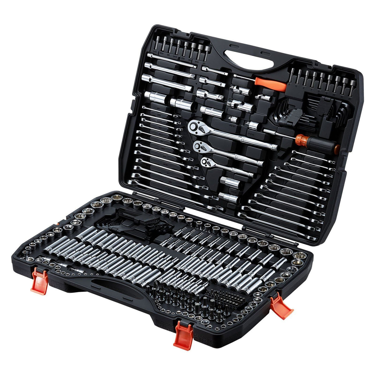 308-Piece Mechanic Tool Kit 1/4 in, 3/8 in, and 1/2 in Drive, SAE and Metric Socket Set