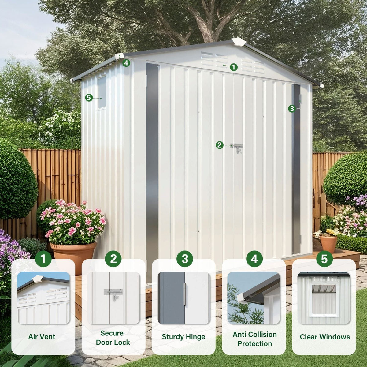 6X4 FT Metal Storage Shed