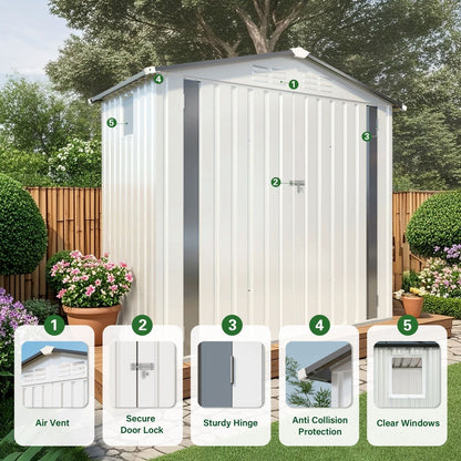 6X4 FT Metal Storage Shed