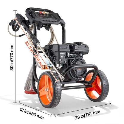 Gas Pressure Washer 2900 PSI and 1.85 Max GPM Upgrade Aluminum Pump with Spray Gun and Wand