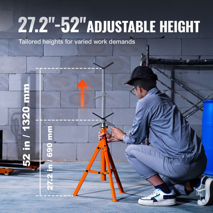 Pipe Stand 2500LBS Heavy Duty Adjustable Heights 27.2"-52"