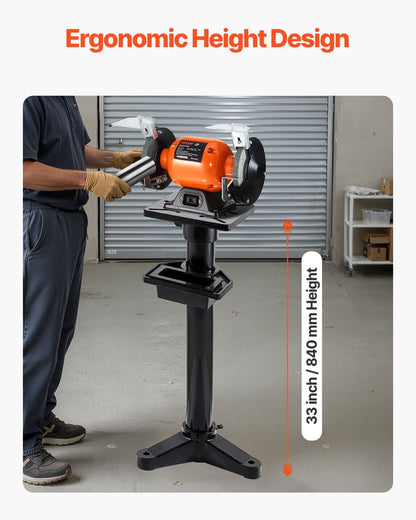 Heavy-Duty Bench Grinder Pedestal with 10.6" x 10.6" Mounting Plate