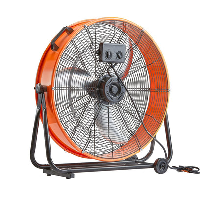 High Velocity 24 Inch Drum Fan Heavy Duty Commercial 3-Speed 8600CFM