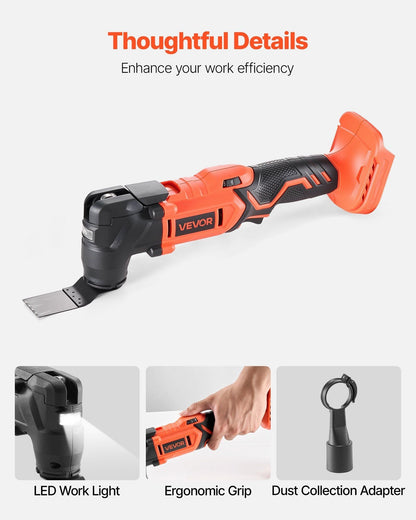 Cordless Oscillating Tool 20V Multitool Oscillating Tool with 6 Variable Speeds