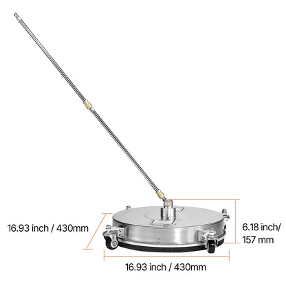 16.5" Pressure Washer Surface Cleaner Stainless Steel Pressure Washer Attachments 4000 Max PSI