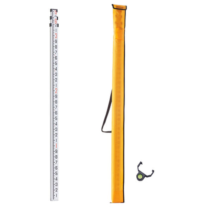 Aluminum Grade Rod 9-Feet/10ths Telescopic Measuring Double-Sided 1/10ft Leveling Rod Stick