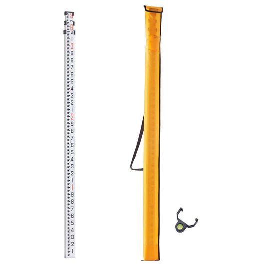 Aluminum Grade Rod 9-Feet/10ths Telescopic Measuring Double-Sided 1/10ft Leveling Rod Stick