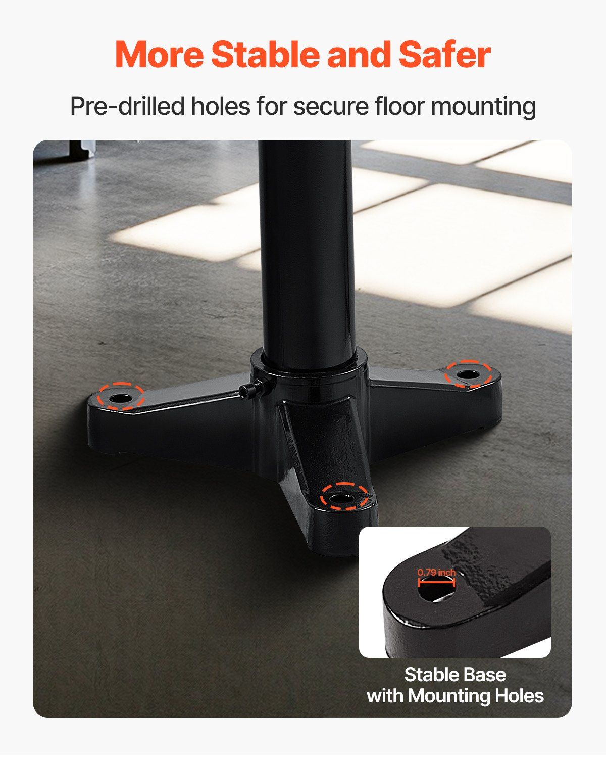 Heavy-Duty Bench Grinder Pedestal with 10.6" x 10.6" Mounting Plate