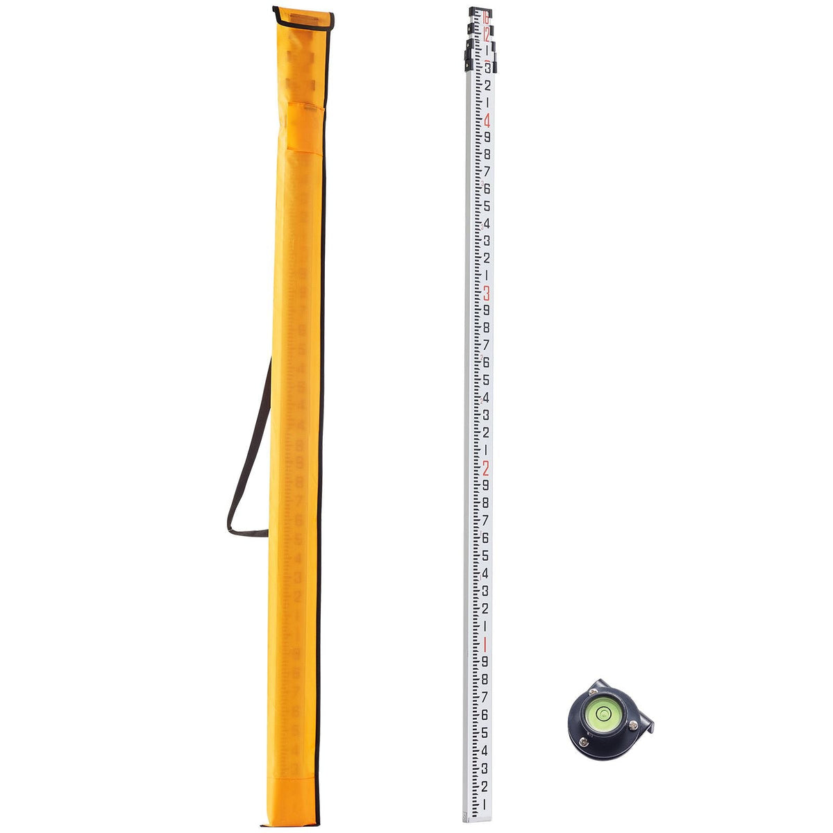 Aluminum Grade Rod 16-Feet/10ths Telescopic Measuring Double-Sided Scale 1/10ft Leveling Rod Stick