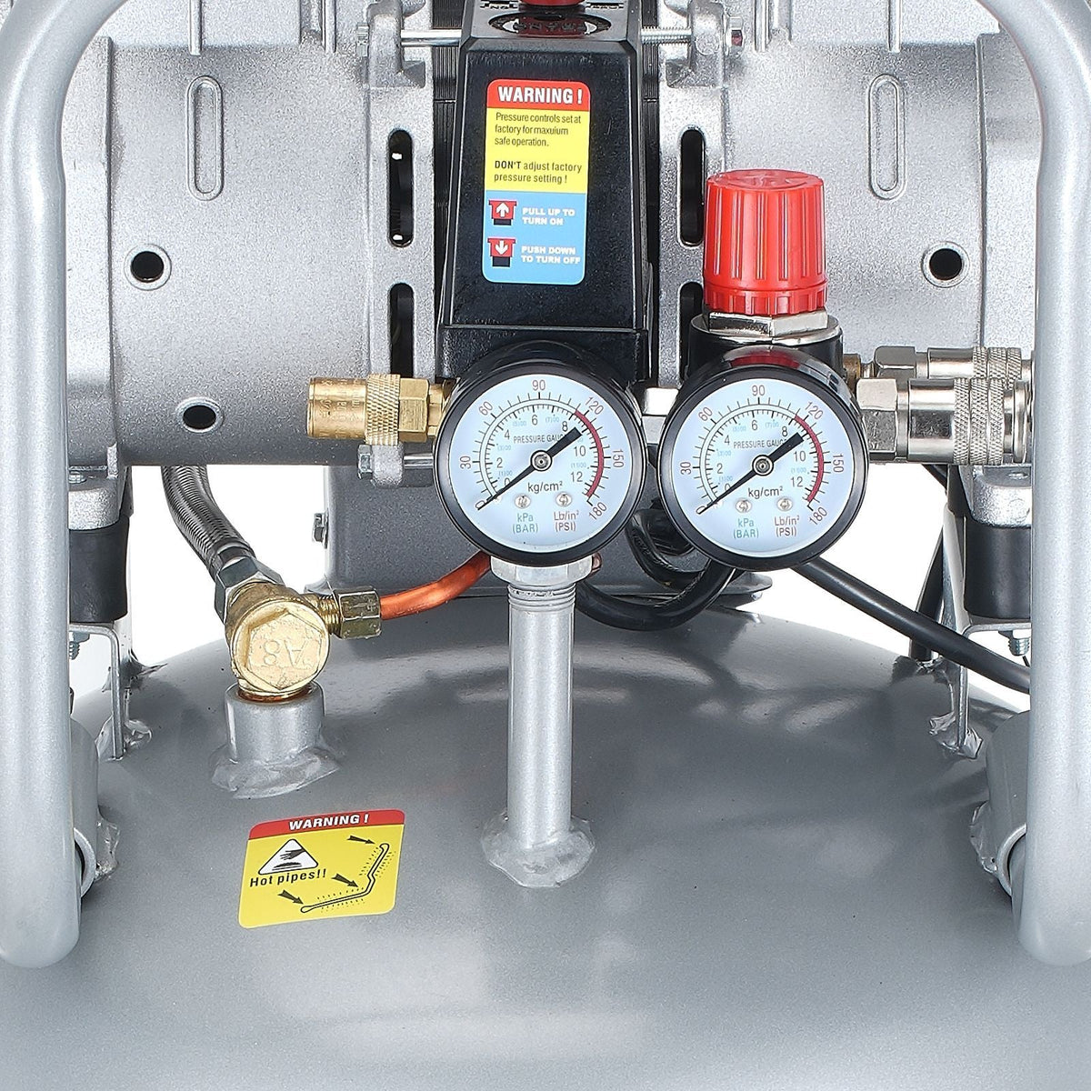 13 Gallon Air Compressor 2HP 4.6 SCFM@90PSI Oil Free Air Compressor Tank 125PSI Max Pressure
