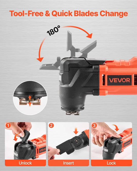 Cordless Oscillating Tool 20V Multitool Oscillating Tool with 6 Variable Speeds