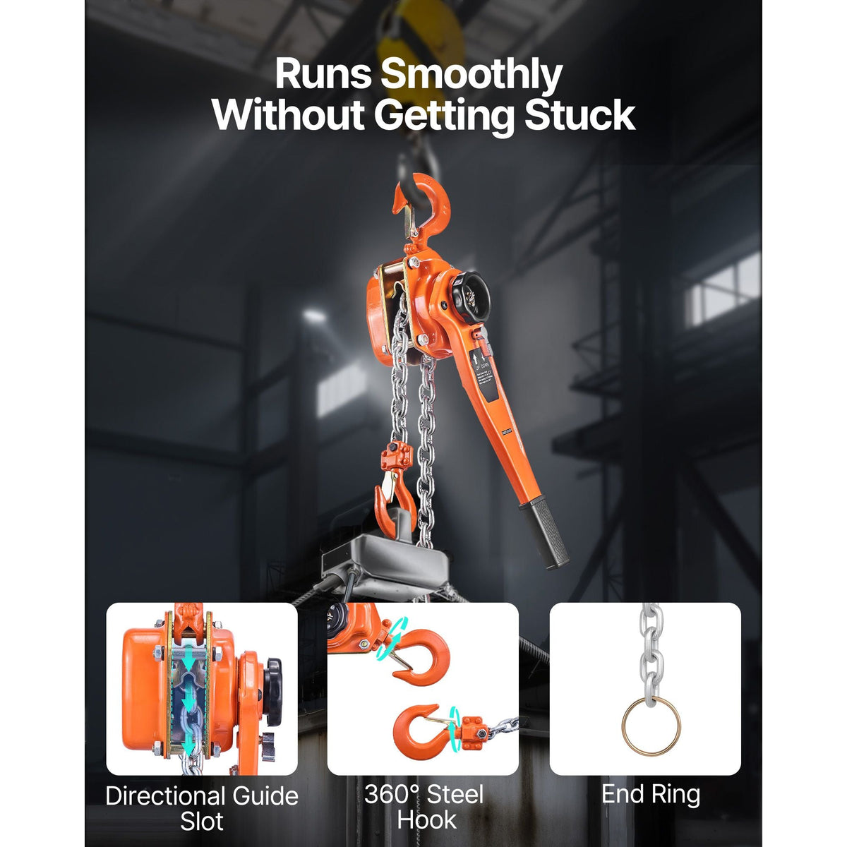 Heavy Duty Manual Lever Chain Hoist 3T 6600LBS Capacity Come Along 10FT Lift G80 Alloy Steel Chain