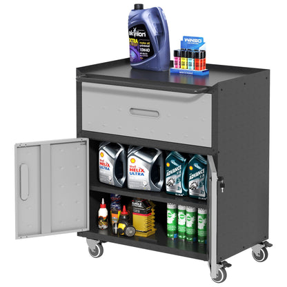 Metal Tool Cabinet for Garage with Wheels