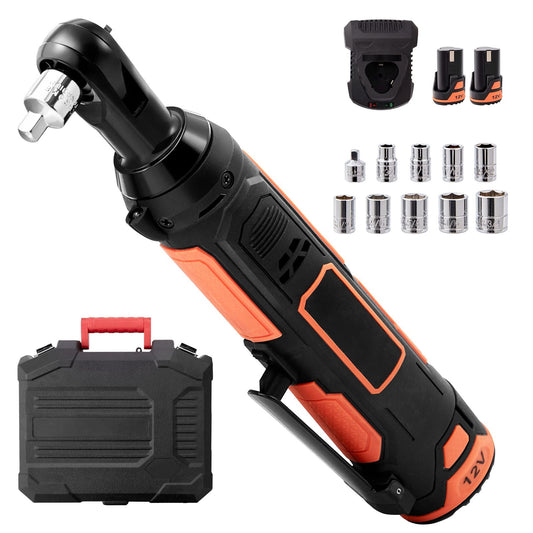 3/8" Cordless Electric Ratchet Wrench Set 12V Tool Kit