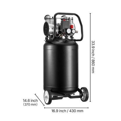Portable 14-Gallon Oil-Free Air Compressor - 2HP with 4.3 SCFM Output
