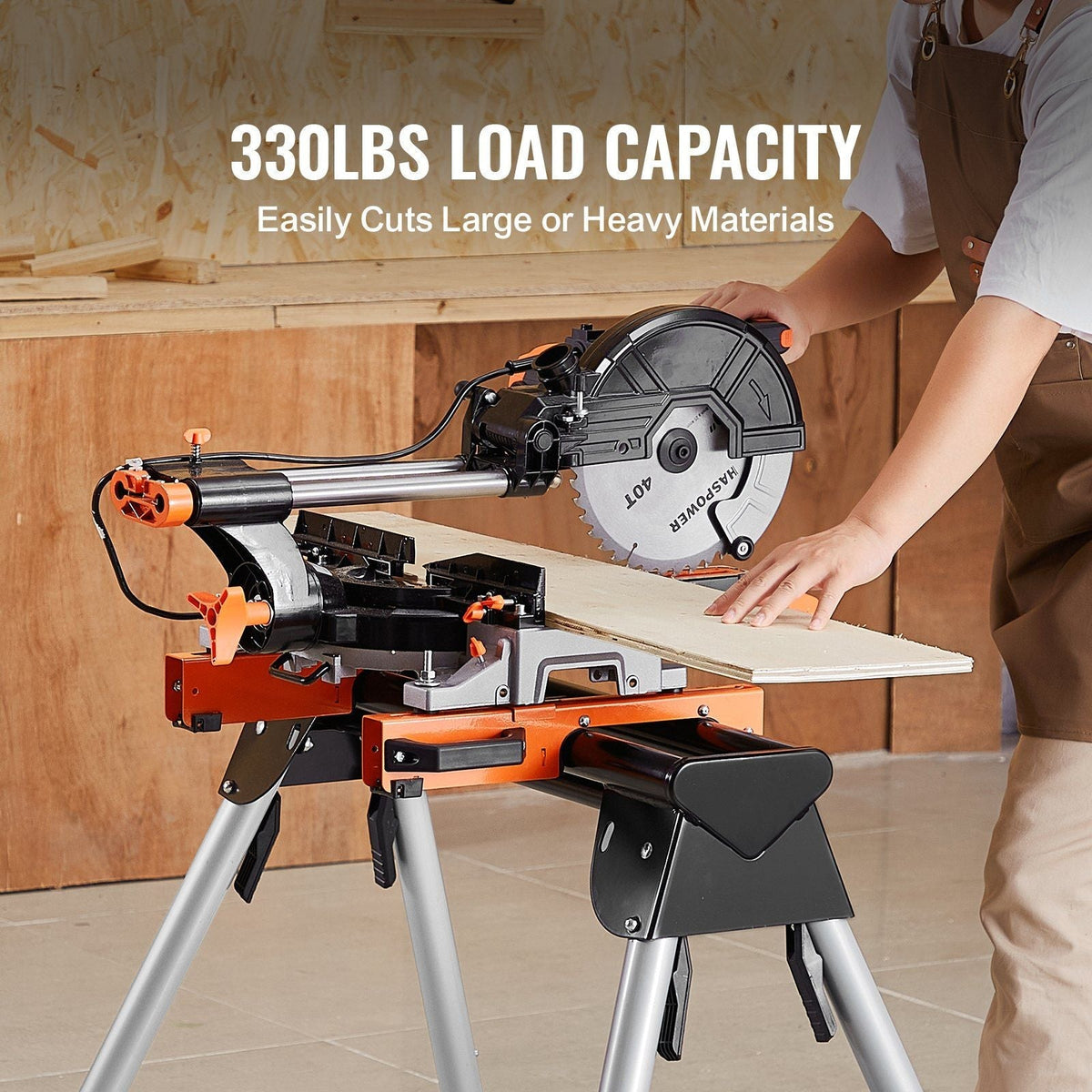 Miter Saw Stand 330lbs Load Capacity Steel Collapsible Stand