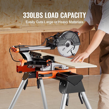 Miter Saw Stand 330lbs Load Capacity Steel Collapsible Stand