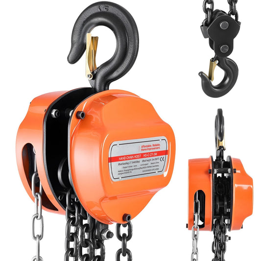 Heavy Duty Hand Chain Hoist 2 Ton 4400 lbs Capacity with Upgraded G80 Galvanized Chain 10 ft Lifting Height
