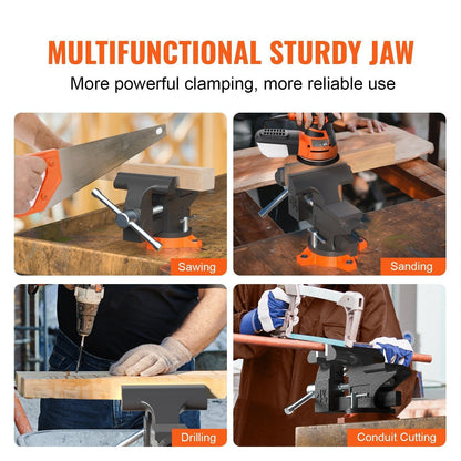 Bench Vise, 4.5-inch Jaw Width Swivel Locking Base