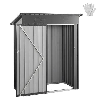 5 x 3 FT Metal Garden Shed Storage Building with Lockable Door & 2 Louver Vents