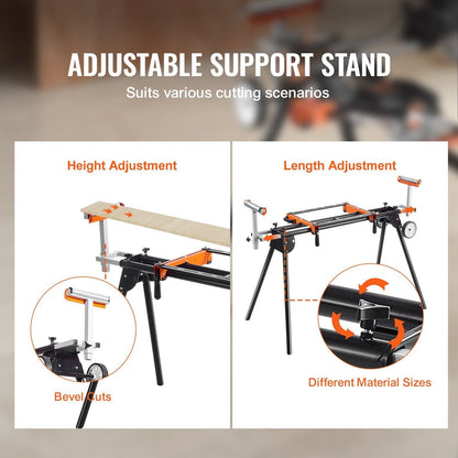 Miter Saw Stand 550lbs Load Capacity Steel Collapsible Stand