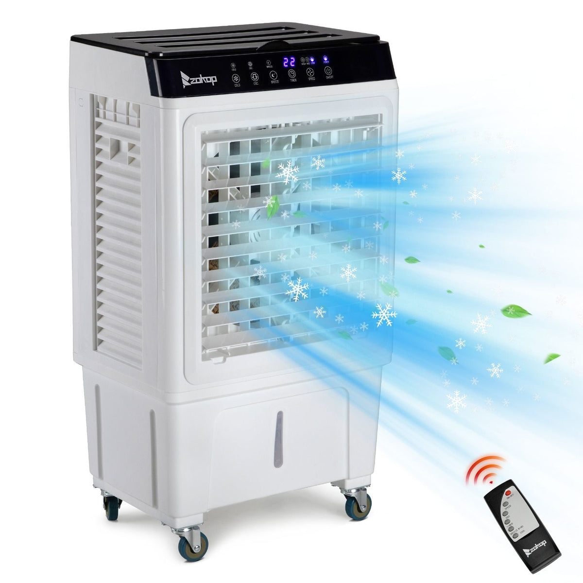 3 in 1 Portable Evaporative Cooler 2353CFM Personal Air Cooler with remote 7.93 Gal Water Tank