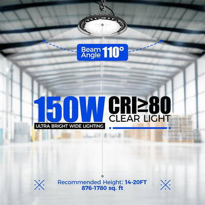 LED High Bay Light 150W 21000LM LED Shop Lights 5000K