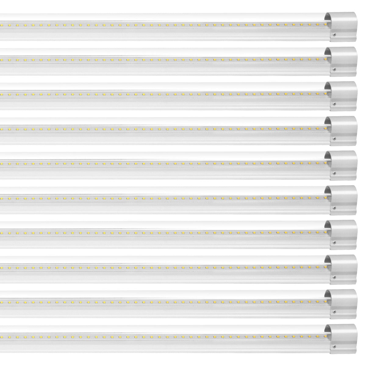 10 Pack LED Shop Light 4 FT 40W Linkable Light Fixture 6500 LM 59 in Power Cords with ON/OFF Switch