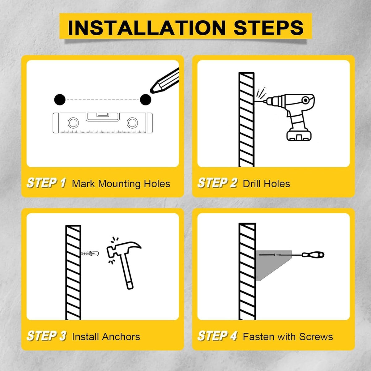 Pressure Washer Gun & Foam Cannon Holder with 1/4 Inch Quick Connector Wall-Mounted Nozzle Tip & Extension Wand Organizer