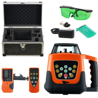 Laser Level 2000ft 360 Degree Self Leveling Green Cross Line Laser 5 Rotation Speeds & 4 Scanning Angles Adjustment IP66 Waterproof Remote Control Manual Self-leveling Mode Battery Included