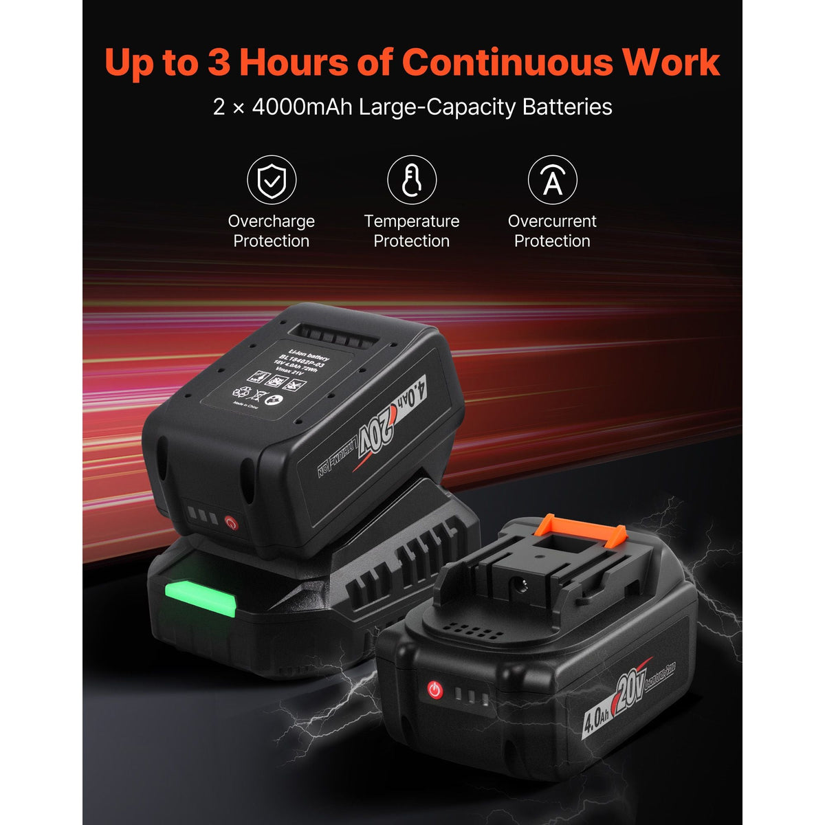 1/2 in Cordless Impact Wrench High Torque 20V Electric Impact Wrench Brushless Motor