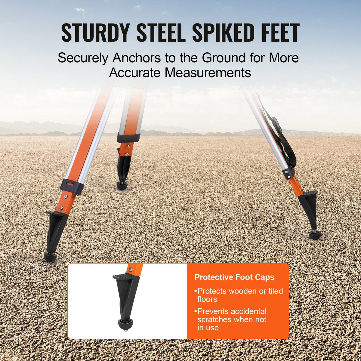 Laser Level Tripod Stand 5/8"-11 Thread Mount 45.07-114.37 in Adjustment Heavy Duty Survey Tripod with Level Bubble & Diffusion Limiter
