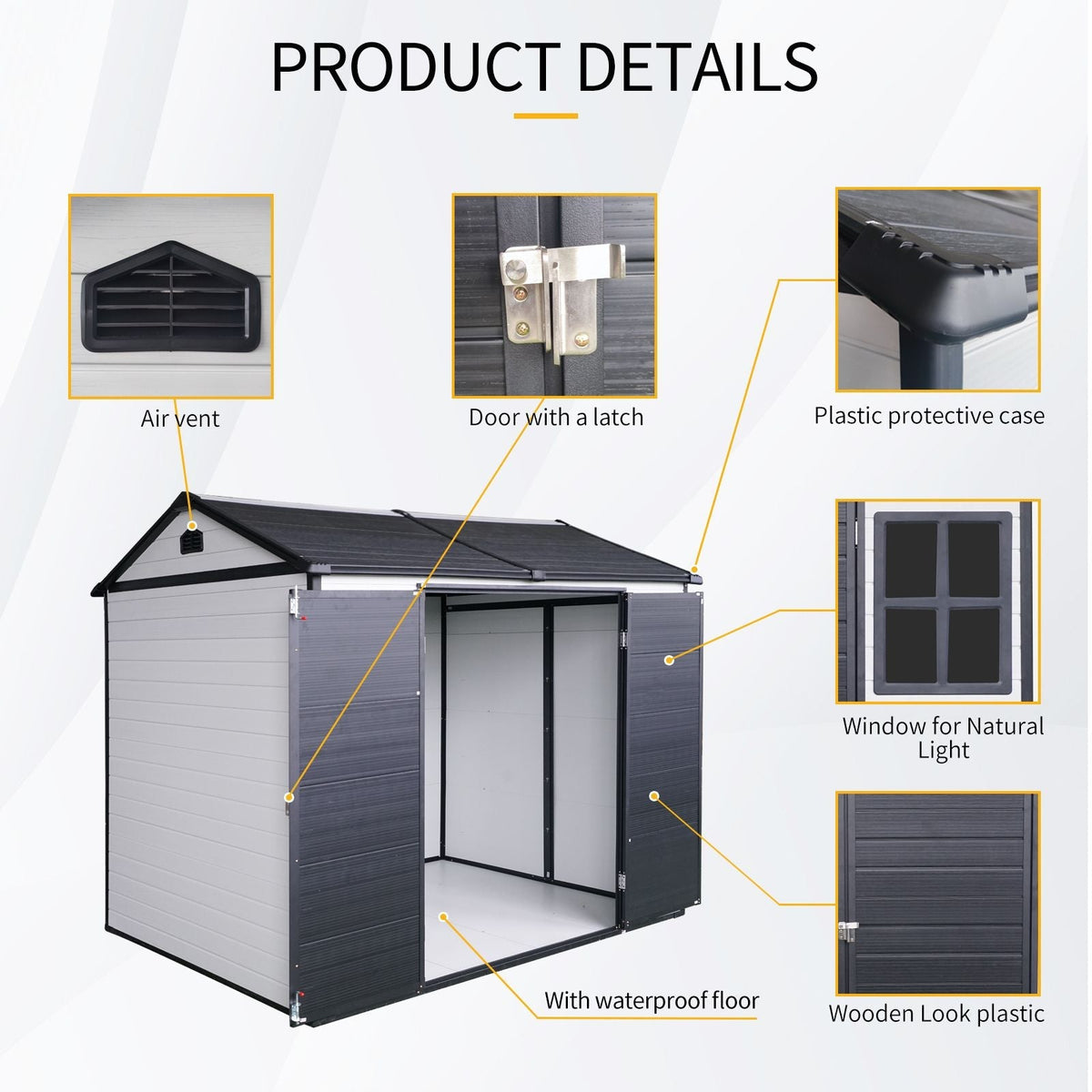 8 x 6 ft Outdoor Storage Shed