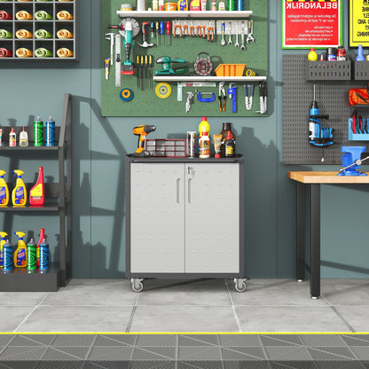 Heavy-Duty Metal Garage Storage Cabinet with Wheels