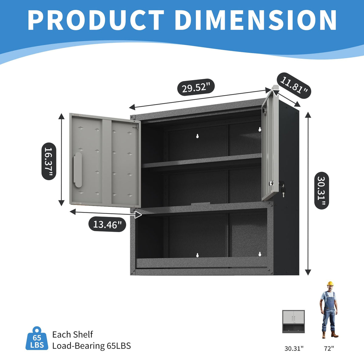 Metal Wall-Mounted Tool Storage Cabinet