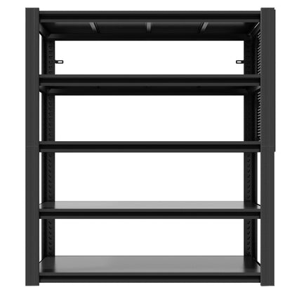 72"H 5-Tier Adjustable Heavy-Duty Shelving with Pegboard Industrial Storage Rack for Garage 23.6"D x 47.2"W x 72"H