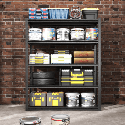 78"H 5 Tier Metal Shelves for Storage Garage Shelving 2000LBS 47.2"W*18"D*78"H,Black