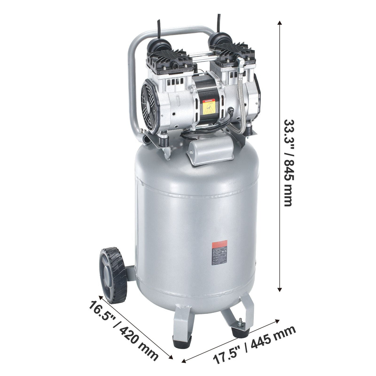 13 Gallon Air Compressor 2HP 4.6 SCFM@90PSI Oil Free Air Compressor Tank 125PSI Max Pressure