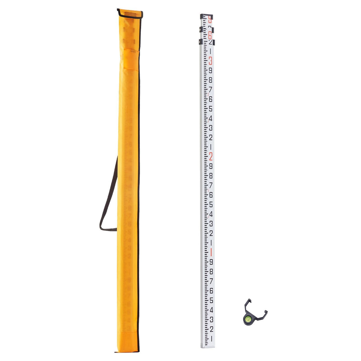 Aluminum Grade Rod 9-Feet/10ths Telescopic Measuring Double-Sided 1/10ft Leveling Rod Stick