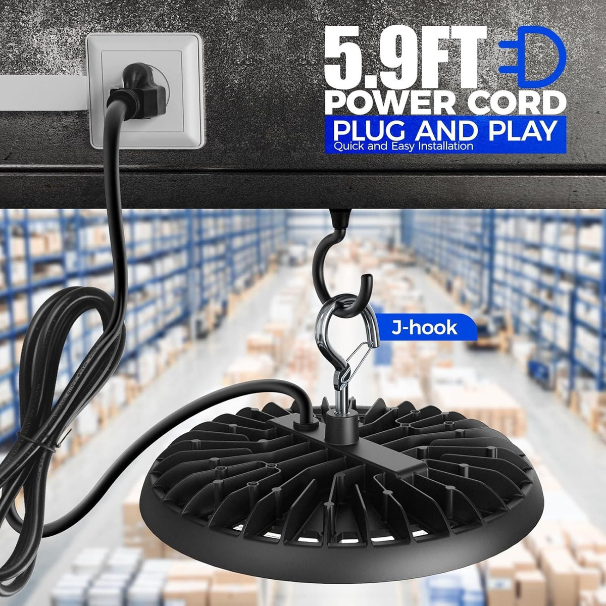 LED High Bay Light 150W 21000LM LED Shop Lights 5000K