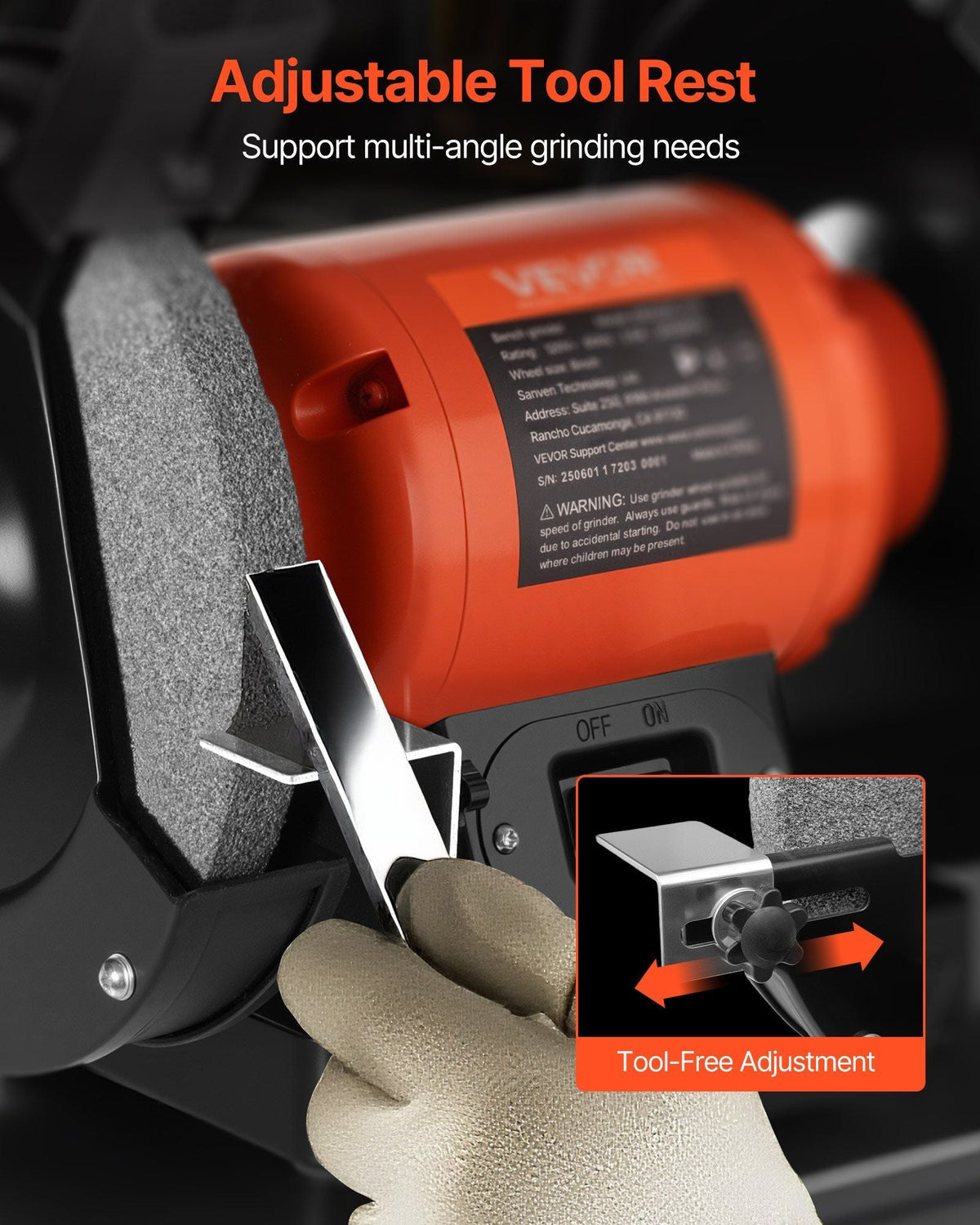 Bench Grinder 8-inch Single Speed Bench Grinder