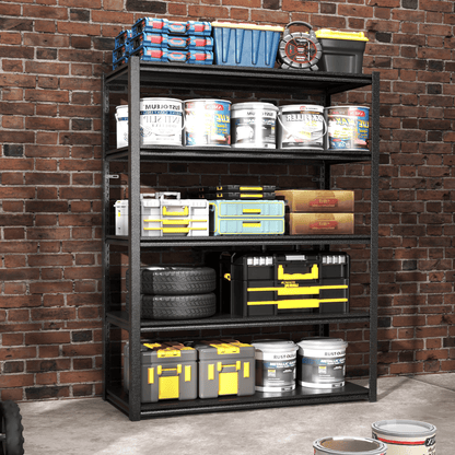 78"H 5 Tier Metal Shelves for Storage Garage Shelving 2000LBS 47.2"W*18"D*78"H,Black