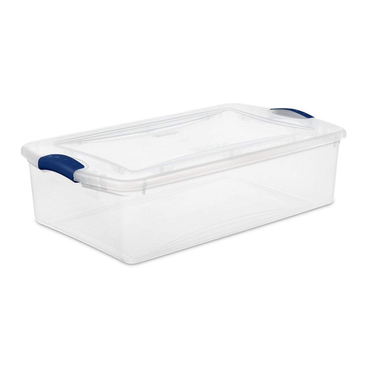 32 Quart Latch Box, Clear Plastic Storage Bin with Clear Lid