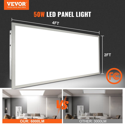 1 Pack 2x4 FT LED Flat Panel Light 6000LM 50W Ceiling Light Fixture with Adjustable Color