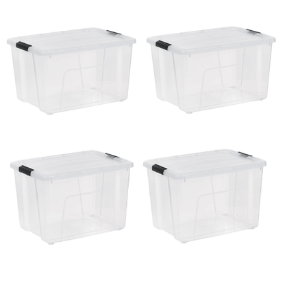 (2 pack)60 Qt. Plastic Storage Bins with Lids