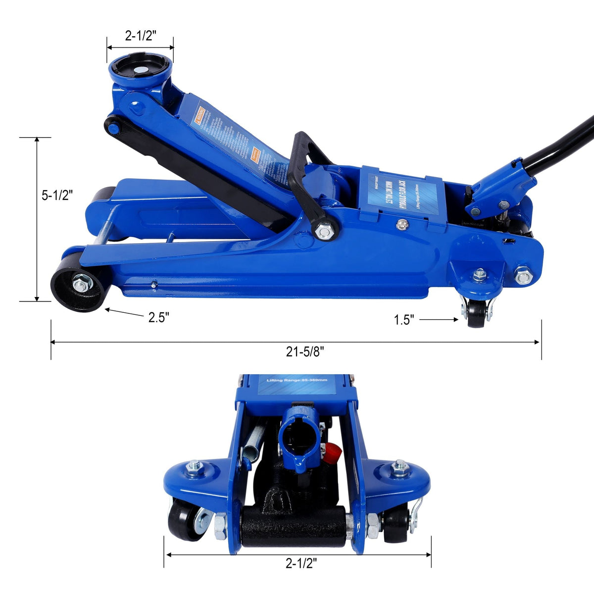 2.5 Ton Low Profile, Heavy-Duty Steel Floor Jack