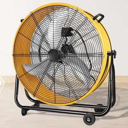 30 in. 3 Speed Yellow Heavy Duty Metal Industrial Drum Fan