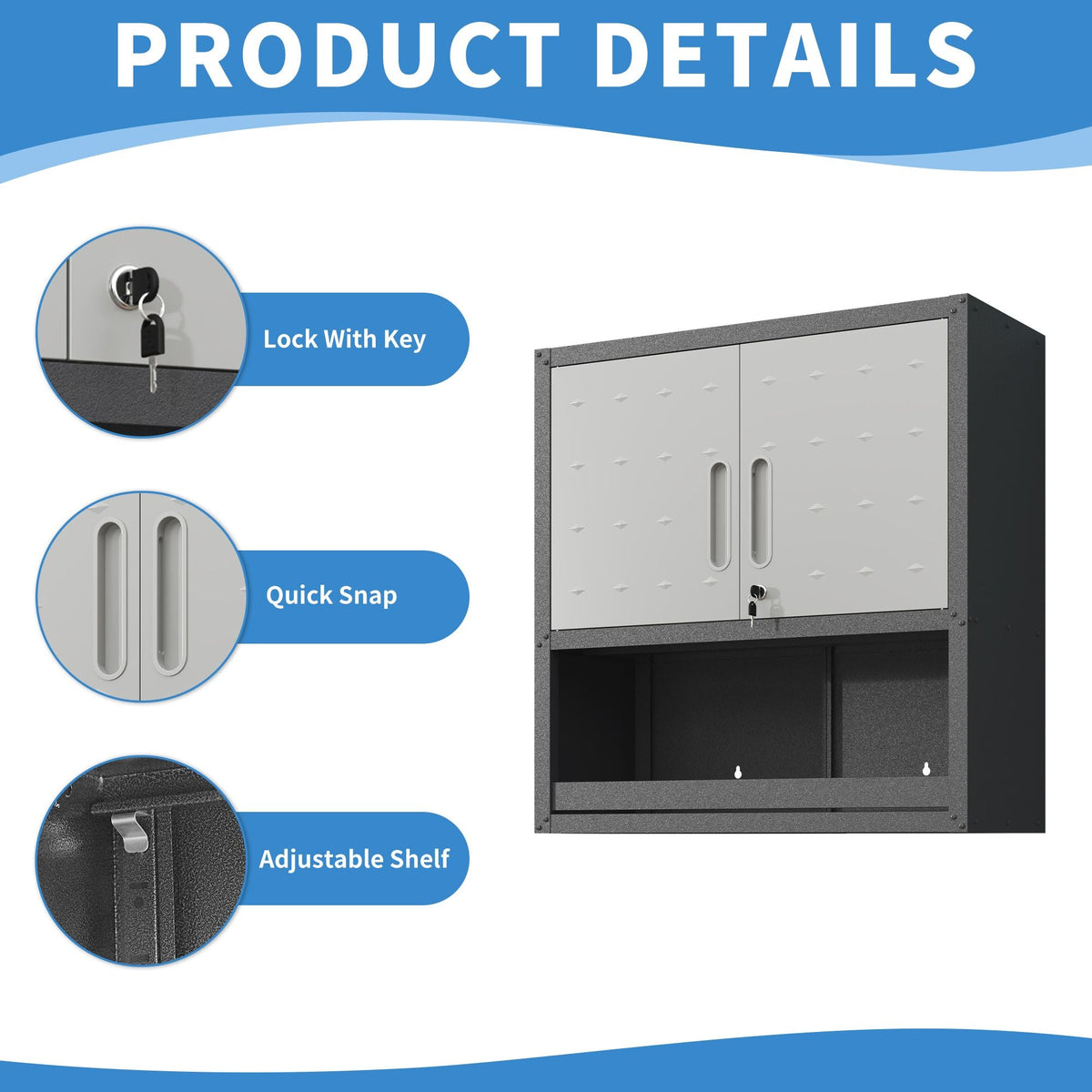 Metal Wall-Mounted Tool Storage Cabinet