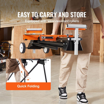 Miter Saw Stand 550lbs Load Capacity Steel Collapsible Stand