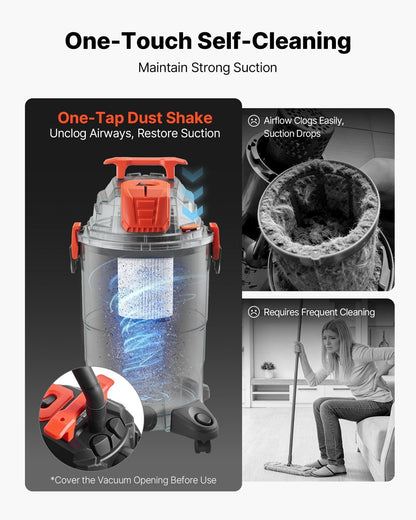 Shop Vac 8 Gallon Wet Dry Shop Vacuum 4.5 Peak HP Portable